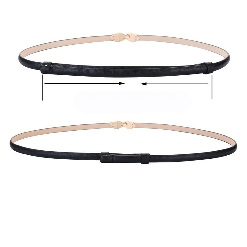 Women's Slim Waistband Decorated Shirt With A Dress Versatile Black Leather Small Belt Waist Chain4