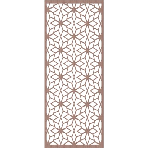 Image of 33 3 /8 inchW x 84 3 /8 inchH x 3 /8 inchT Lake Decorative Fretwork Wood Wall Panels, Walnut