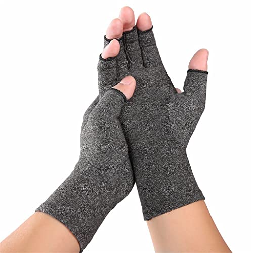 Guantes de compresión de canela que alivian el dolor en el túnel carpiano reumatoide. Guantes de mano sin dedos para entrada en computadora y apoyo para manos y articulaciones en el trabajo diario C