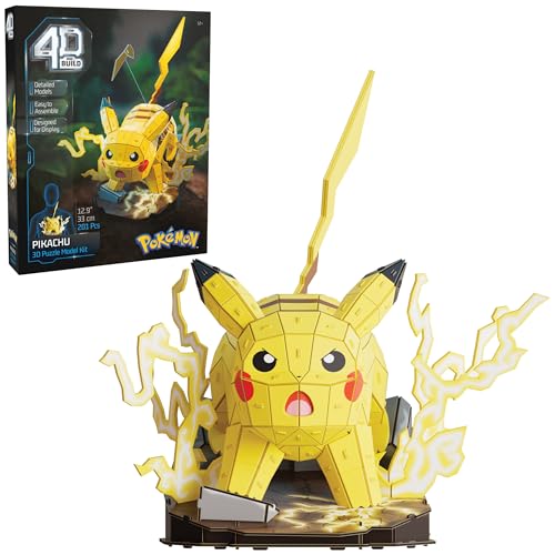 4D Build - Puzzle 3D Pokémon - Maquette Pikachu Pokémon 201 Pièces - Pikachu Inspiré Du Dessin Animé - Puzzle Adulte - Jeu De Construction À Collectionner - Jouet Adulte - Jeu Enfant 12 ans Et +