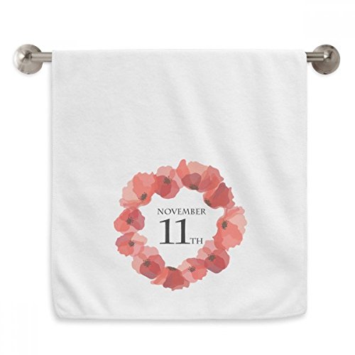 Serviettes moelleuses Pavot Garland 13x29 pouces blanc pour Jour du Souvenir - 2