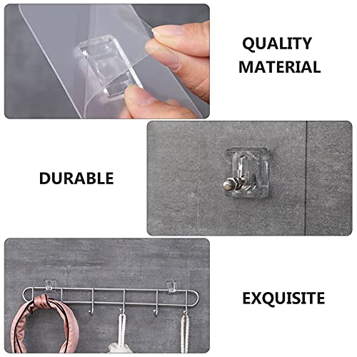 DOITOOL 10 Pcs Unhas Adesivas Ganchos De Parede Claro Parafuso Costura Ganchos Nenhuma Perfuração Pa