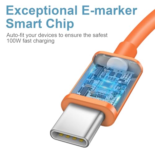 Image of iPhone 17 16 15 Charger Fast Charging Type C Chargers USB C Charger Block iPhone 17 16 15 Air Pro Max Chargers with 12FT Cable for iPhone 17 /17 Plus /17 Pro Max /16 /16 Plus /16 Pro Max /15 Pro Max(Orange)
