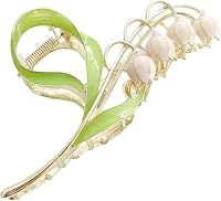 Haarklammern, Motiv: Maiglöckchen, groß, Metall, Orchideenklammer, Lilien-Kieferklemme, Haarstyling-Zubehör für dicke, dünne Clips und Haarspangen, Rosa