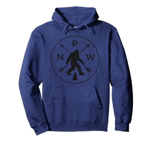 PNW Bigfoot Boussole Emblème Silhouette Graphic Sweat à Capuche