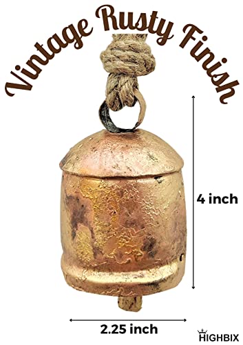 HIGHBIX-10cm-Large-Rustic-Vintage-Lucky-Round-Cow-Bells-On-Rope-Wall-Hanging-Decor-2 HIGHBIX 10cm Large Rustic Vintage Lucky Round Cow Bells On Rope Wall Hanging Decor 2