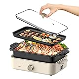 Elektrische Pfanne, Hot Pot, 3,4 l-Tragbarer Elektropfanne, 1400 W Kleine Pfanne, 3-stufig Einstellbare Temperatur, Leicht zu Reinigen, Geeignet für Wohnungen, Schlafsäle, Camping