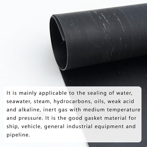 Image of Gasket Making Material Paper Sheet High Temp Pressure Chemical Grade for Gasoline Diesel Oil Air Compressor DIY Rebuild Sealing (1207, 3 Pcs, Black, Non Asbestos)