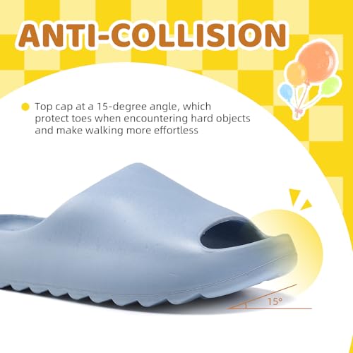 Image of Kids Cloud Slides for Boys & Girls, Super Soft & Comfy Beach Pool Slippers, Non-Slip Waterproof Shower Sandals for Toddlers & Kids