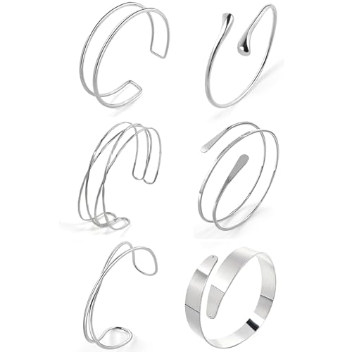 Minimalist Coil Arm Cuff Bangle for women Adjustable Arm Cuffs Upper Arm Bracelet Open Armlet Armband Set Jewelry
