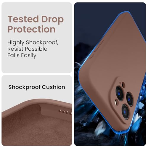 Image of FireNova Designed for iPhone 15 Pro Case, Silicone Upgraded [Camera Protection] Phone Case, Soft Anti-Scratch Microfiber Lining Inside, 6.1 inch, Light Brown