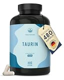 Taurin Kapseln - 2000mg Taurine Tagesdosis hochdosiert - 360 Kapseln: Big Pack - 6 Monatsvorrat - Pre Workout Booster ohne Koffein - Vegan, ohne künstliche Zusätze - Deutsche Produktion - TRUE NATURE