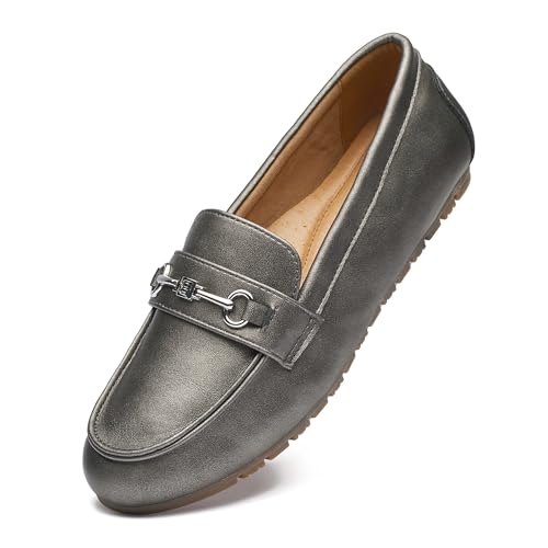 Image of BGSTGUDS Women's Wide Loafers Shoes Cute Dressy Shoes Ladies Comfort Slip Ons Work Shoes