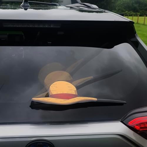Straw hat WiperTags attaches to rear vehicle wiper blades. Fits minivans, SUVs, hatchbacks. Detachable and interchangeable. Made in USA. image 5