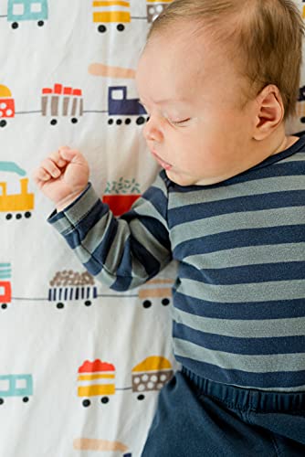 Image of ADDISON BELLE Baby Swaddle Blanket - 100% Muslin Cotton Unisex Soft Swaddle Wrap for Baby Boys or Girl - Neutral Newborn Receiving Blankets - Nursery Swaddling for Babies - 47 inch x 47 inch (Trains)