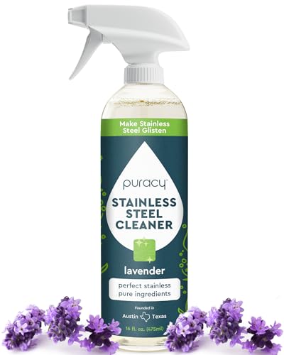 Stainless Steel Cleaner, 96.8% Natural Stainless Steel Sink Cleaner, Stainless Steel Cleaner for Appliances, Sink Cleaner and Polish Kitchen Cleaner, Stainless Steel Refrigerator Spray (Lavender)