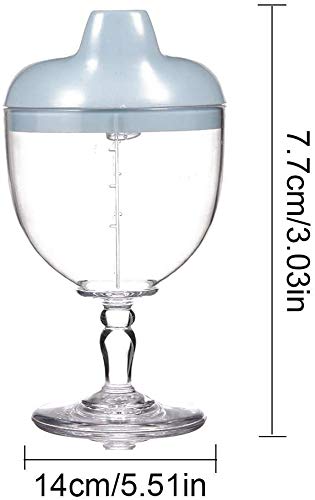 Plastic Wine Glass Baby Goblet Party Cup, Beverage Mug Milk Bottle with Lid for Kids on Birthday Party, Christmas or New Year Celebration (Blue)
