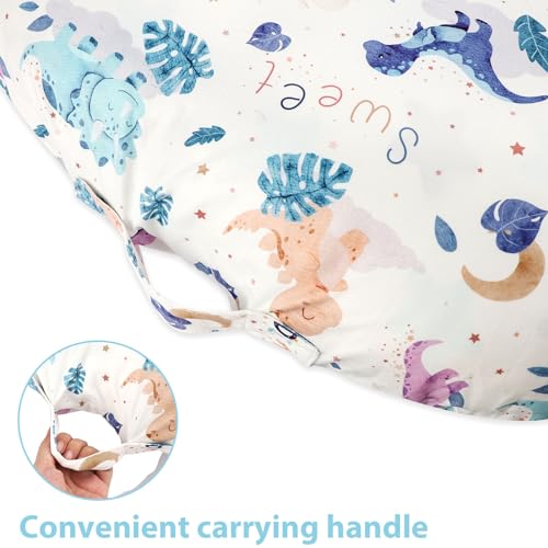 Image of Newborn Lounger Cover, Cute Dinosaur Removable Cover Ultra Soft Comfortable Lounger Slipcover Removable Cover for Infant Lounger Pillow (Lounger not Included)