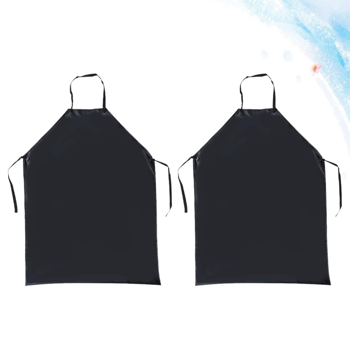 Operitacx 6 Pièces Tablier Imperméable Cuisine en Pvc Noir, Résistant