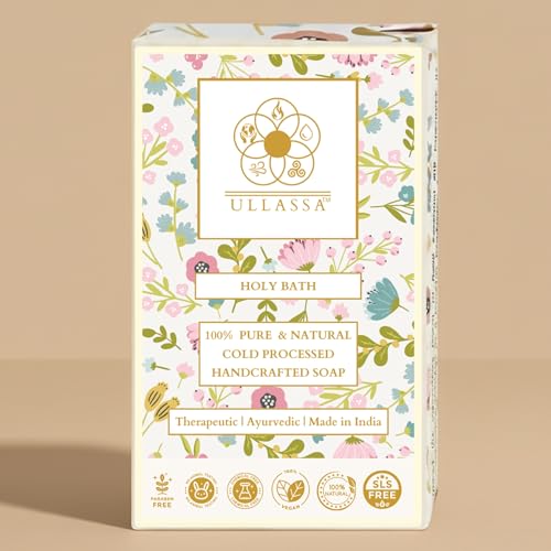 Image of Skin Brightening Aromatherapy Soap | Rice Extract & Zeolite Clay with Basil & Geranium | For Pigmentation, Dark Spots & Acne | Natural Handmade Bathing Bar | SLS & Paraben Free (Pack of 1)
