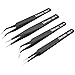 Delcast TZ-8X ESD Safe Anti-Static Stainless Steel Tweezers Set for Electronics, Jewelry, Crafts, 8 Piece
