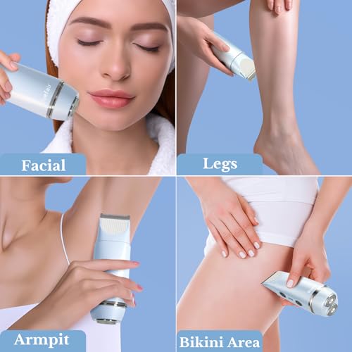 Image of 2 in 1 Electric Razors for Women Electric Shaver (Blue)