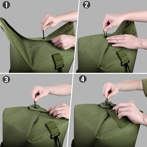 Sea Bag, 110L Extra Large Military Duffle Bag with Name Tag Pocket Backpack Straps, Heavy Duty Army Duffle Bag for Camp or Laundry Bag 6