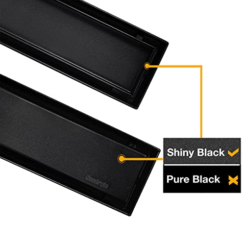 Neodrain 24-Inch Linear Shower Drain,with 2-in-1 Flat & Tile Insert Shiny Black Cover, Rectangle Shower Floor Drain, Floor Shower Drain with Adjustable Leveling Feet, Hair Strainer by Neodrain - Image 6
