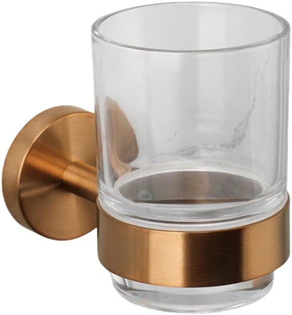 Brushed Rose Gold Bathroom Accessories Toilet Brush Paper Holder Towel Rail Rack Bar Hooks Toothbrush Holder Stainless Steel,Cup Holder