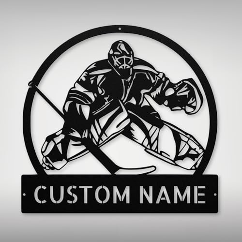 Custom Hockey Goalie Metal Sign - Personalized Sports Decor, Unique Hockey Gift for Goalie Fans, Custom Wall Art for Home, Game Room or Rink, Perfect for Hockey Lovers and Athletes