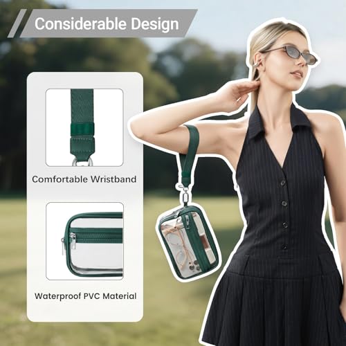 Image of Clear Wristlet Stadium Approved Clear Bag Wallet Transparent Purse for Concerts Sports Events