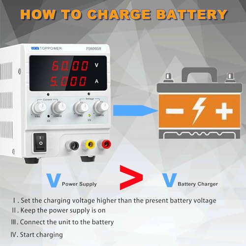 SKY TOPPOWER Variable DC Power Supply,0-60V 0-5A 4 Digit Display Lab PSU by SKY TOPPOWER - Image 2