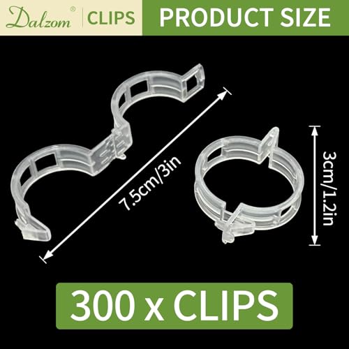 image for Dalzom® 300Pcs Tomato Clips, Plastic Trellis Clips Plant Support Clip