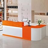 Bureau de réception moderne avec rangement : doté d'une armoire de rangement et de tiroirs verrouillables, ce bureau de réception offre suffisamment d'espace interne pour garder votre espace de réception propre et organisé. Idéal pour les environnements professionnels, ce bureau combine fonctionnalité et design élégant, améliorant l'ambiance générale de votre espace de travail. Parfait pour les bureaux, les cliniques et les salons.