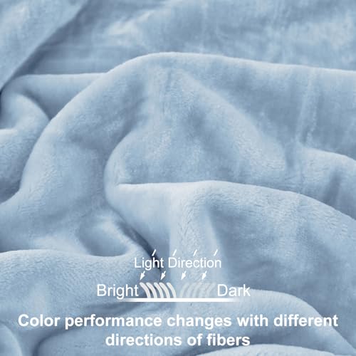 Image of JYK Fleece Plush Blanket King Size 85'' x 95'' - Premium Silky Flannel Fleece Blanket 4.4 LB, Lightweight and Fluffy Cozy Plush Comfy Microfiber Fleece Blanket for Couch Sofa Bedroom, Light Blue