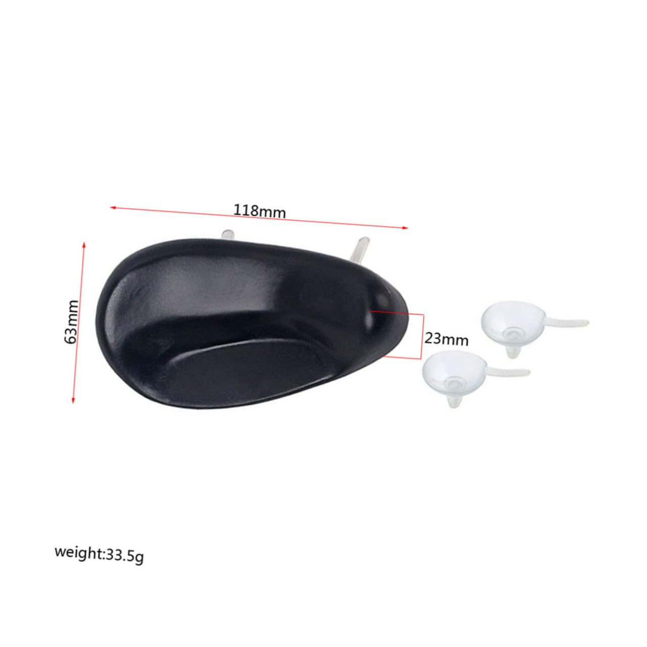 FAVOMOTO Black Violin Shoulder Pad B406 Tpu Pad Decompression Sweat Absorbent with 2 Fixed Suckers for Violin