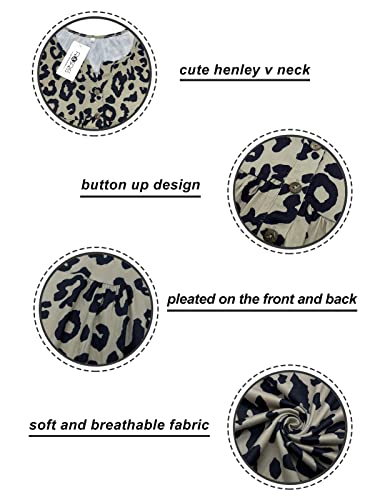 Plus Size Maternity Clothes 2X Animal Print Tops For Women V Neck Blouse 047 18W #TOP4