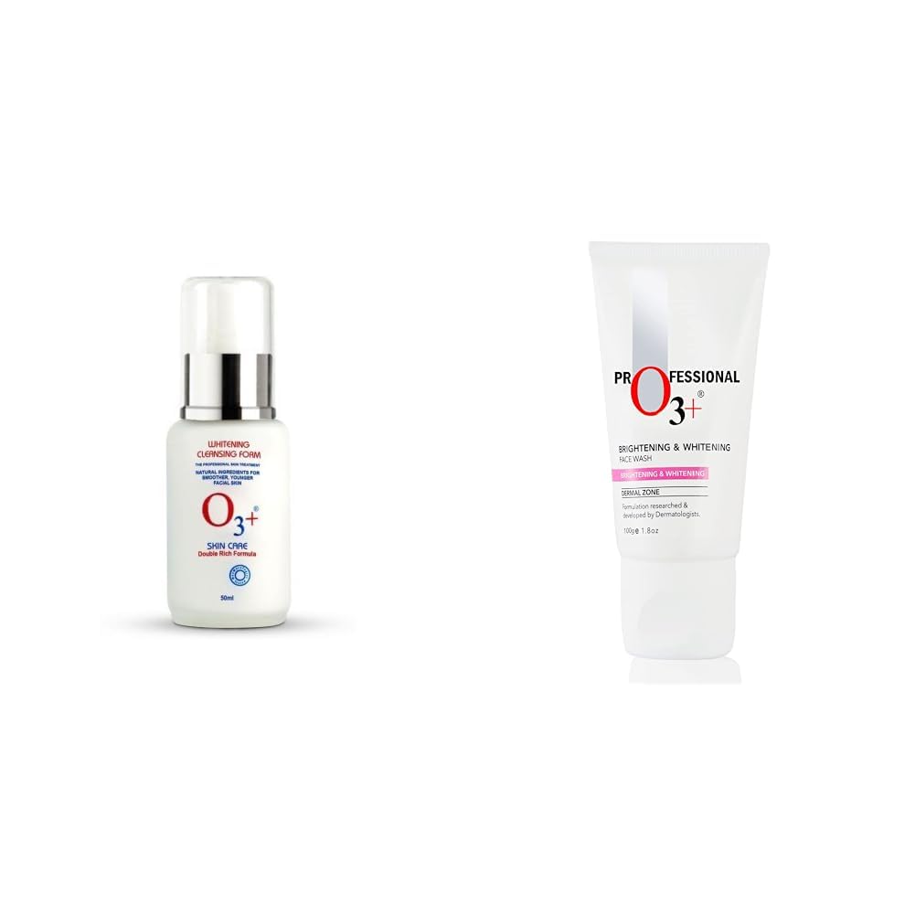 O3+ Whitening Cleansing Foam (50ml) & O3+ Brightening & Whitening Face Wash with Cucumber and Aloe Vera Extracts For Sensitive & All Skin Type (100ml) Combo