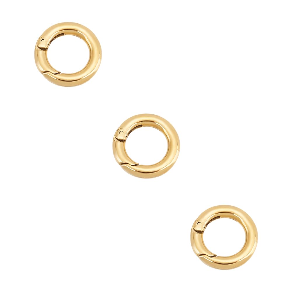 Anneaux ronds acier inoxydable 304 doré 14k UNICRAFTALE lot de 3 mousquetons
