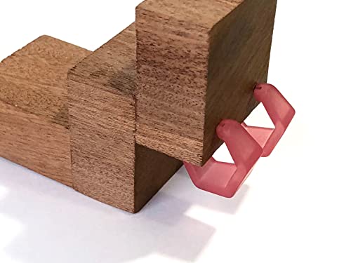 Cranberry Frosted Hexagon Geo Hoop Earrings3