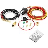 Electric Cooling Fan Wire Harness Kit 185 Degree On 165 Thermostat Switch 40/50 AMP Relay