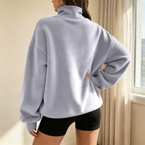 Mock Neck Oversized Sweatshirts for Women Pullover Tops Tops Street - image 3