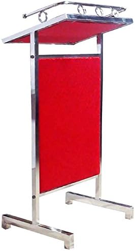 Podium Lectern (Lecture Stand) Presentation Dias Stand for Offices, School, Church, Public Speech & Conferences. Made-up Stainless - Steel Color Red - Height 4 FT X 1.5 FT Width.
