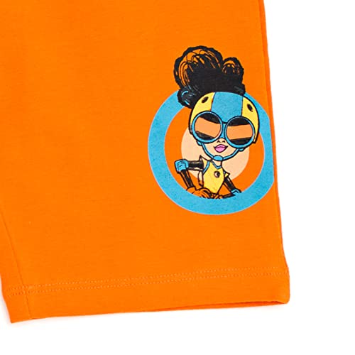 Image of Marvel Girls Oversized Drop Shoulder T-Shirt and Bike Shorts Outfit Set Toddler to Big Kid Sizes (2T - 14-16)