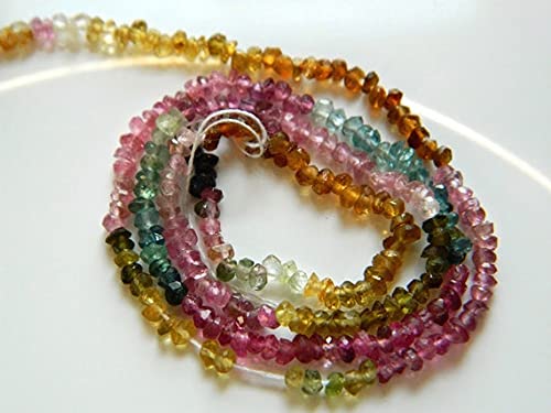 Tourmaline rose naturelle en perles facettées de 2.5mm, fil de pierres fines haut de gamme