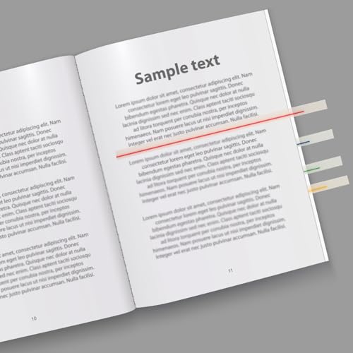 Tiras adhesivas fluorescentes para anotaciones manuscritas en cuatro libros 5