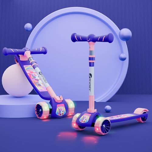 Konex Kick Scooter for Kids (2+ Years) with LED Wheels