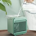 Climatiseur Portable Refroidisseur,InnovTec Mini Refroidisseur d'air Climatiseur Mobile Silencieux Ventilateur Humidificateur Purificateur Chargement USB Maison Bureau