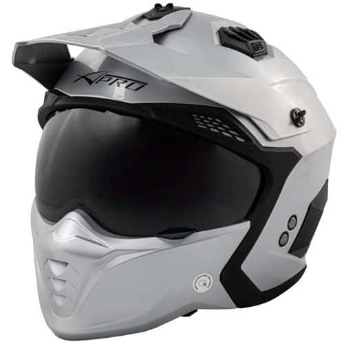 Casque moto jet cafe racer homologué ECE 22-06 scooter custom argent taille M
