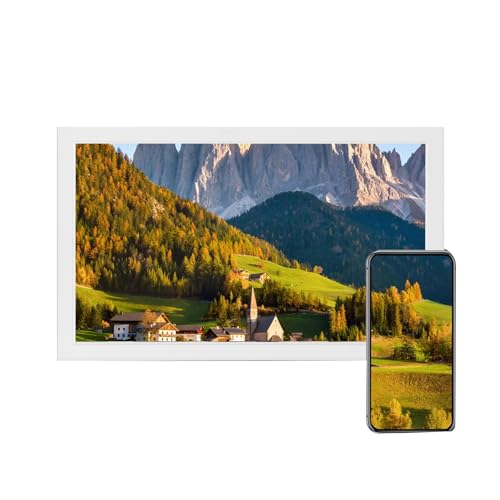 Cornice digitale WIFI da supporta la riproduzione programmata e laccensione e lo spegnimento programmati qualità dellimmagine 1920 x 1080 IPS Color: full-hd 32 pollici bianco